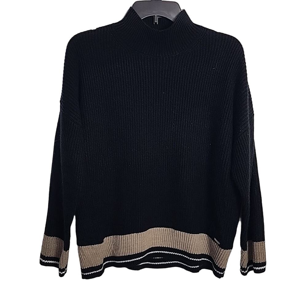 Calvin Klein Black Mock Neck Sweater, Medium